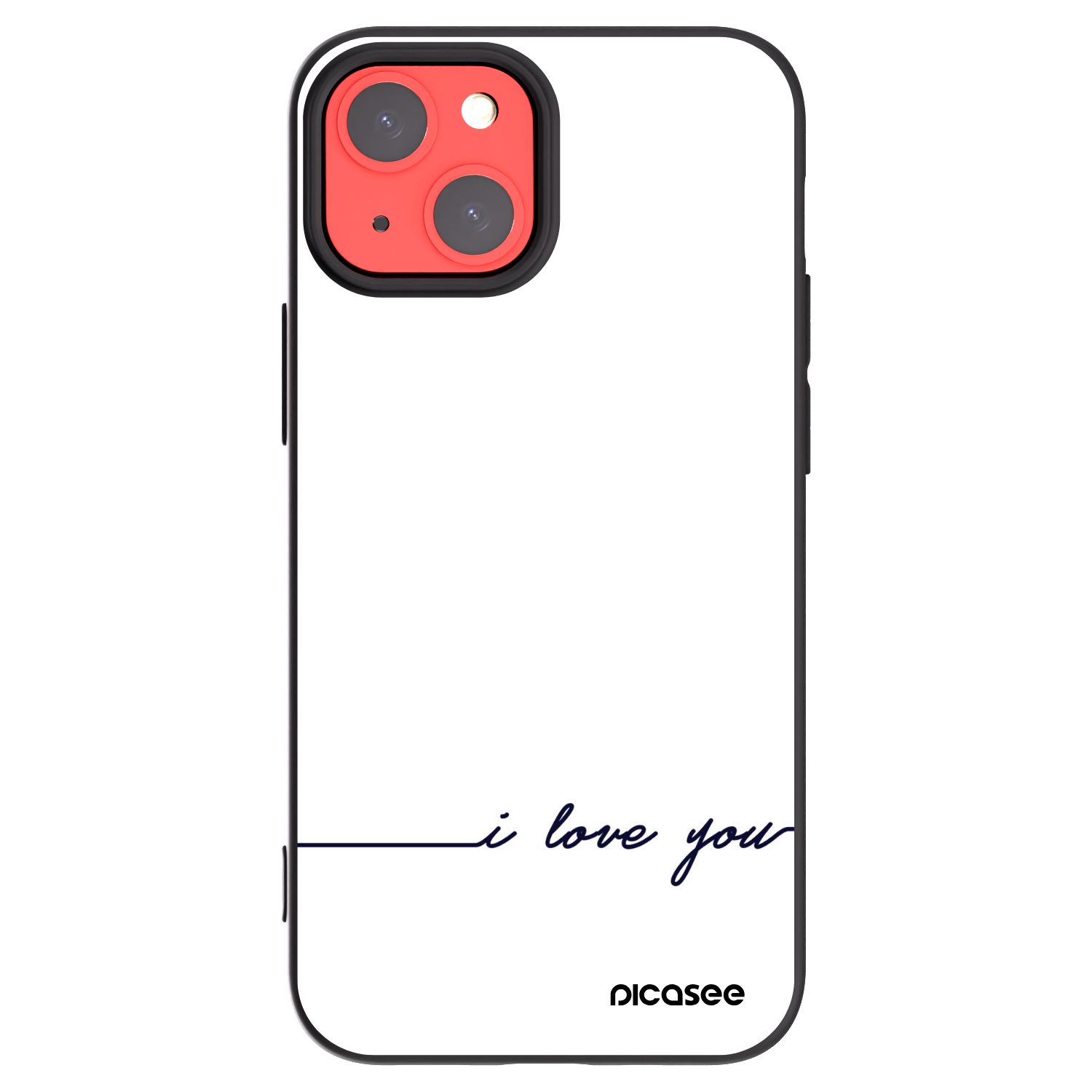 Picasee crna silikonska maskica za Apple iPhone 13 mini - I love you