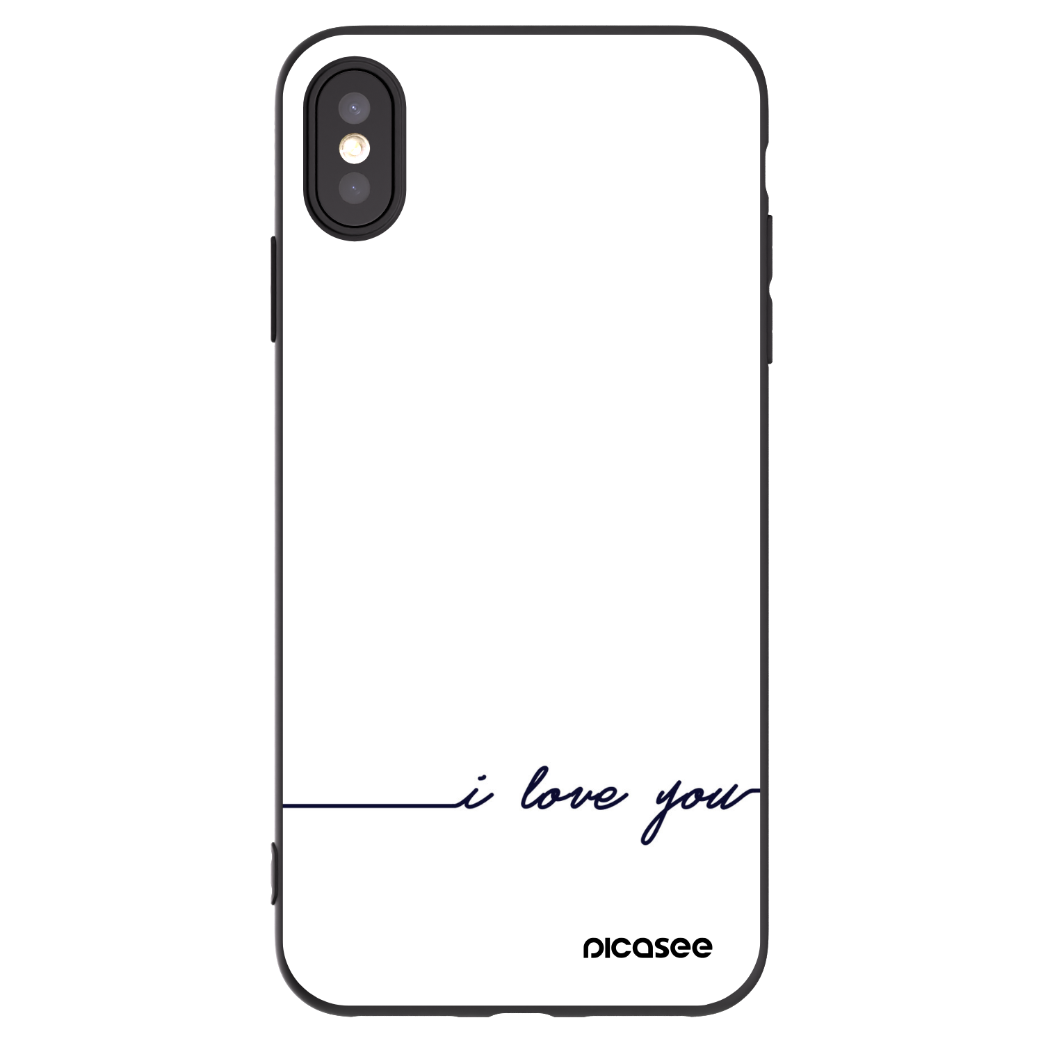 Picasee crna silikonska maskica za Apple iPhone XS Max - I love you