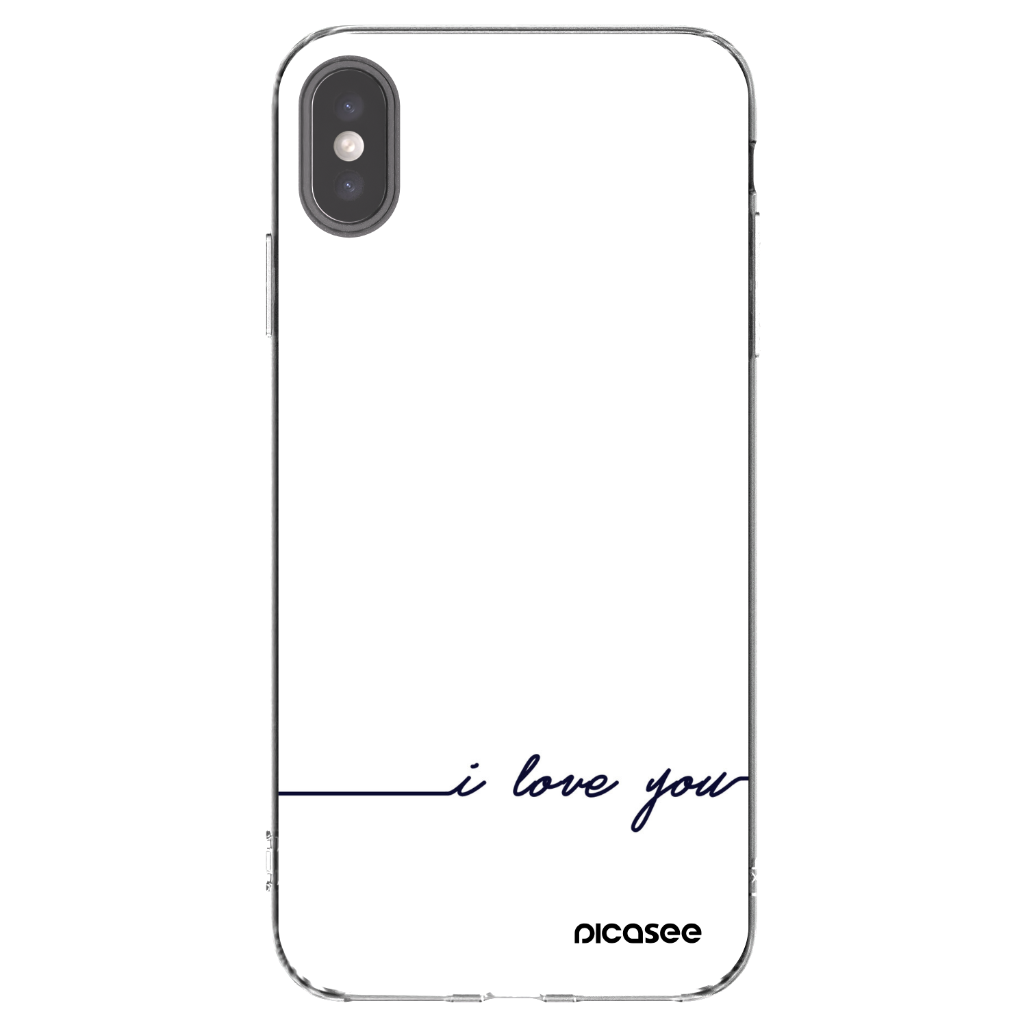 Picasee silikonska prozirna maskica za Apple iPhone XS Max - I love you