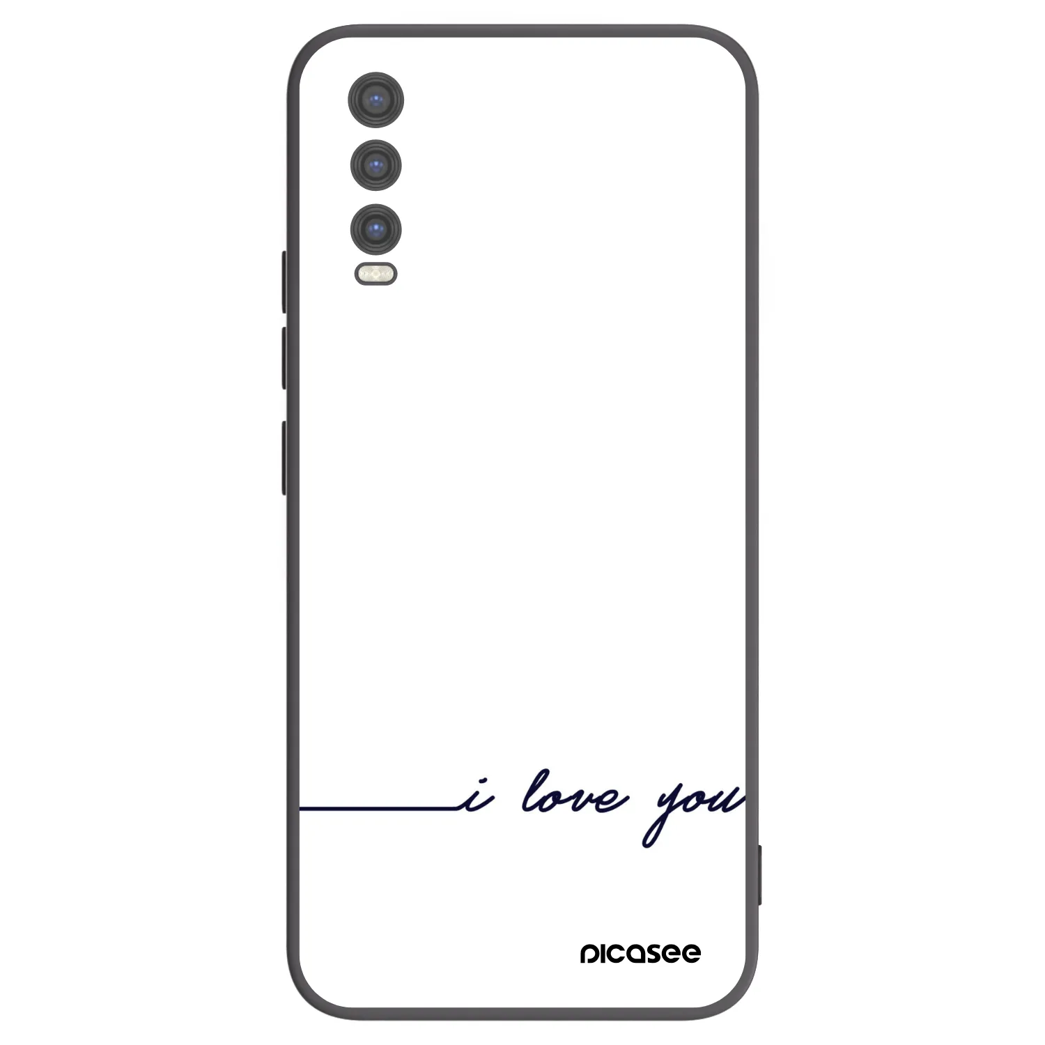 Picasee crna silikonska maskica za Vivo Y20s - I love you