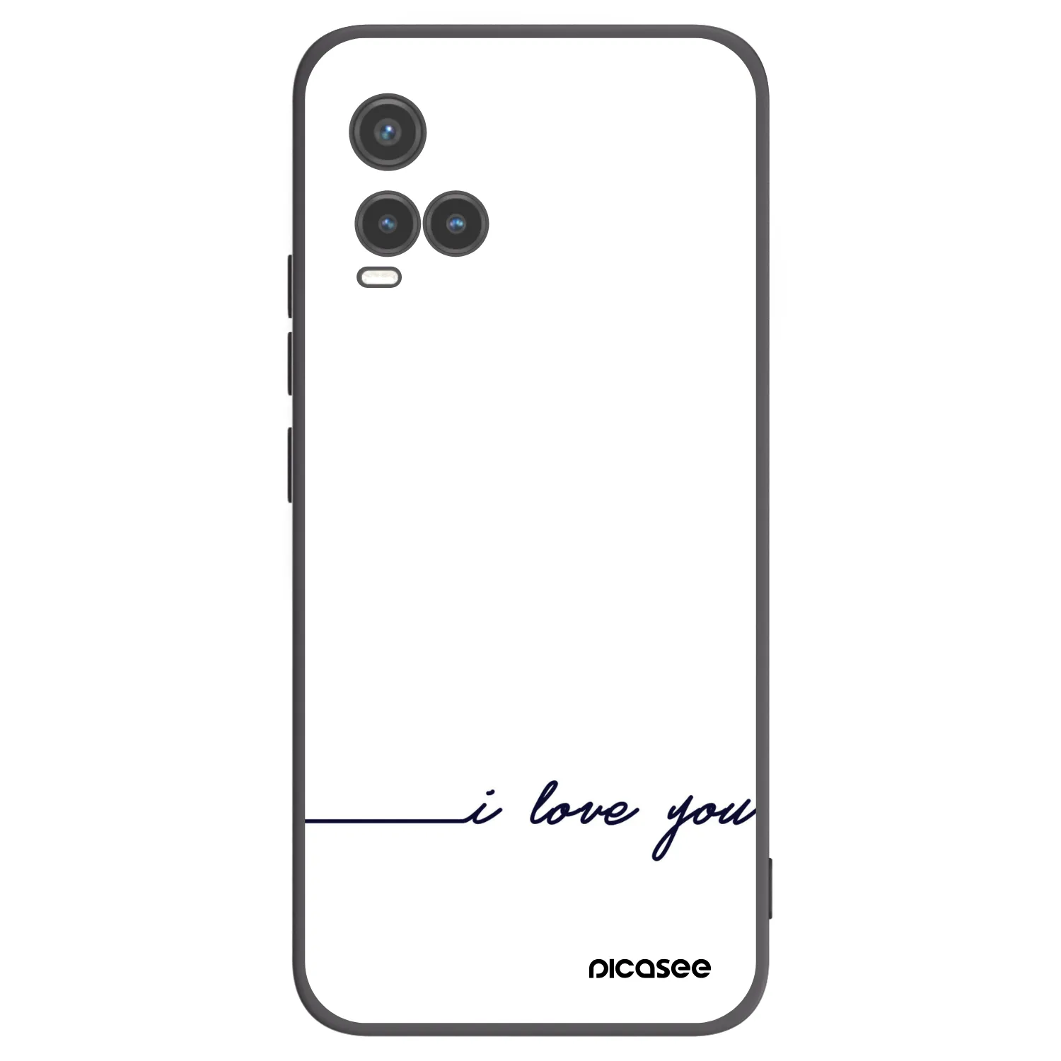 Picasee crna silikonska maskica za Vivo Y33s - I love you