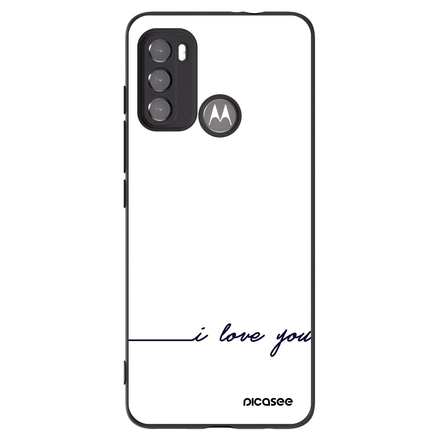 Picasee crna silikonska maskica za Motorola Moto G60 - I love you