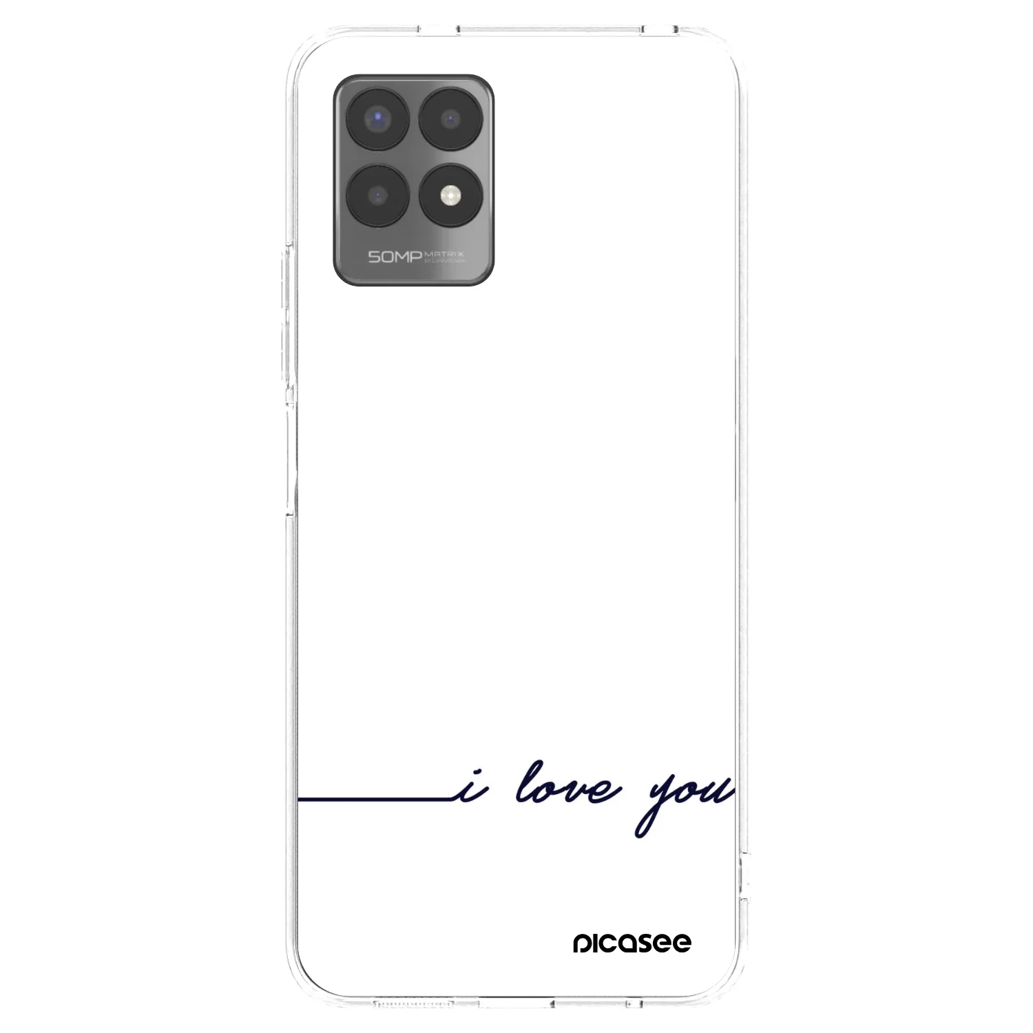 Picasee silikonska prozirna maskica za Realme 8i - I love you
