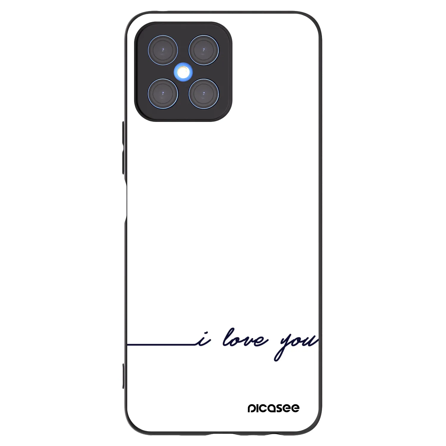 Picasee crna silikonska maskica za Honor X8 4G - I love you