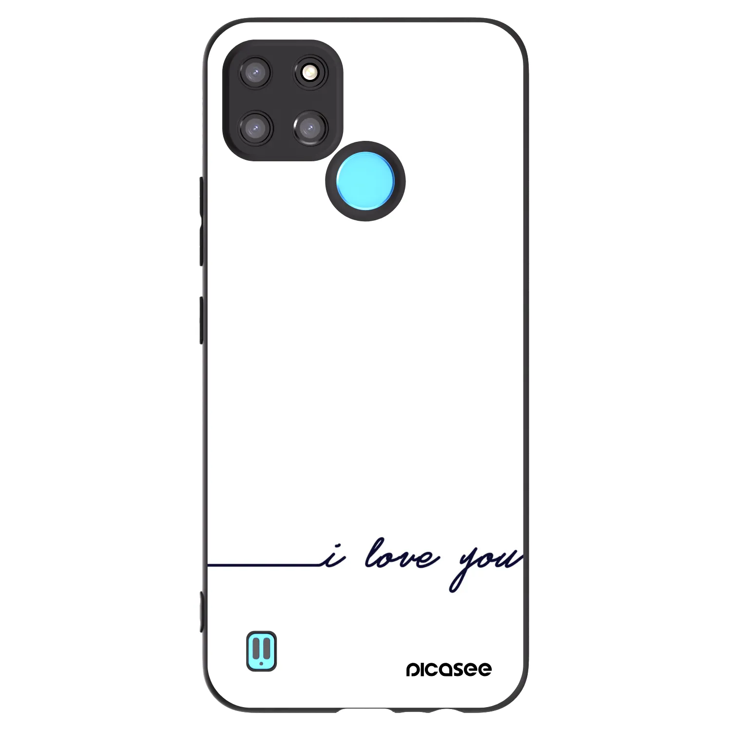 Picasee crna silikonska maskica za Realme C21Y - I love you