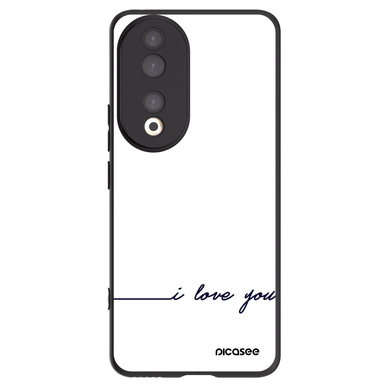 Picasee crna silikonska maskica za Honor 90 5G - I love you