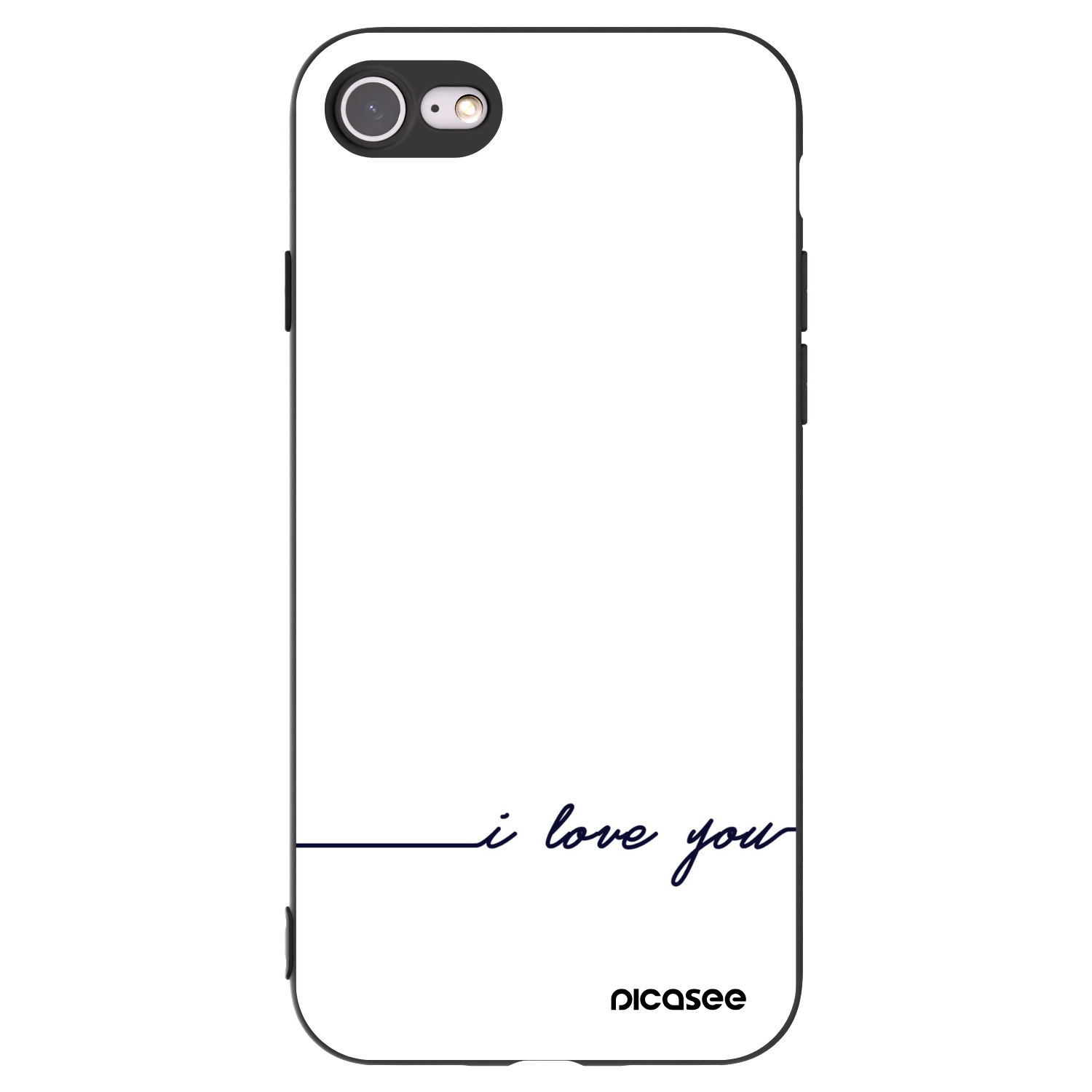 Picasee crna silikonska maskica za Apple iPhone 8 - I love you