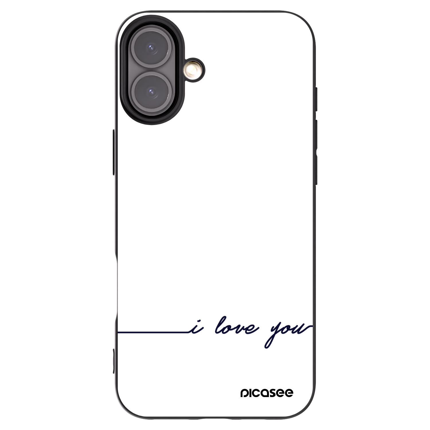Picasee crna silikonska maskica za Apple iPhone 16 Plus - I love you