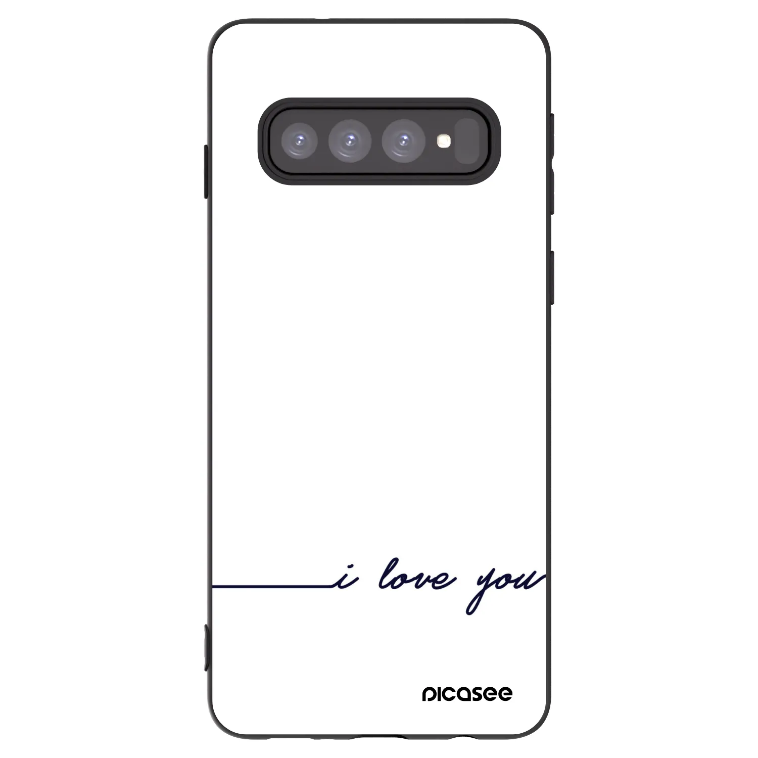 Picasee crna silikonska maskica za Samsung Galaxy S10 G973 - I love you