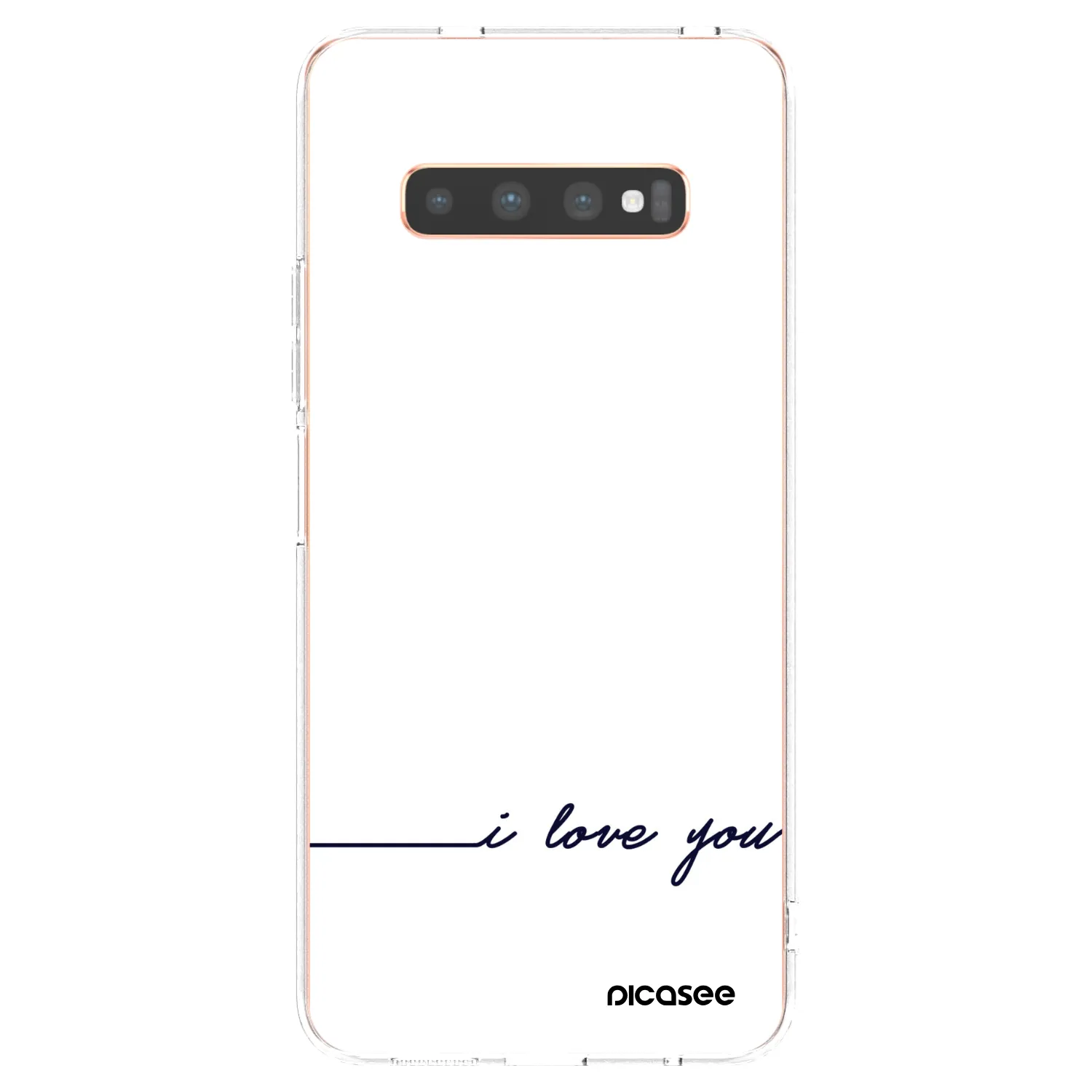 Picasee silikonska prozirna maskica za Samsung Galaxy S10 Plus G975 - I love you