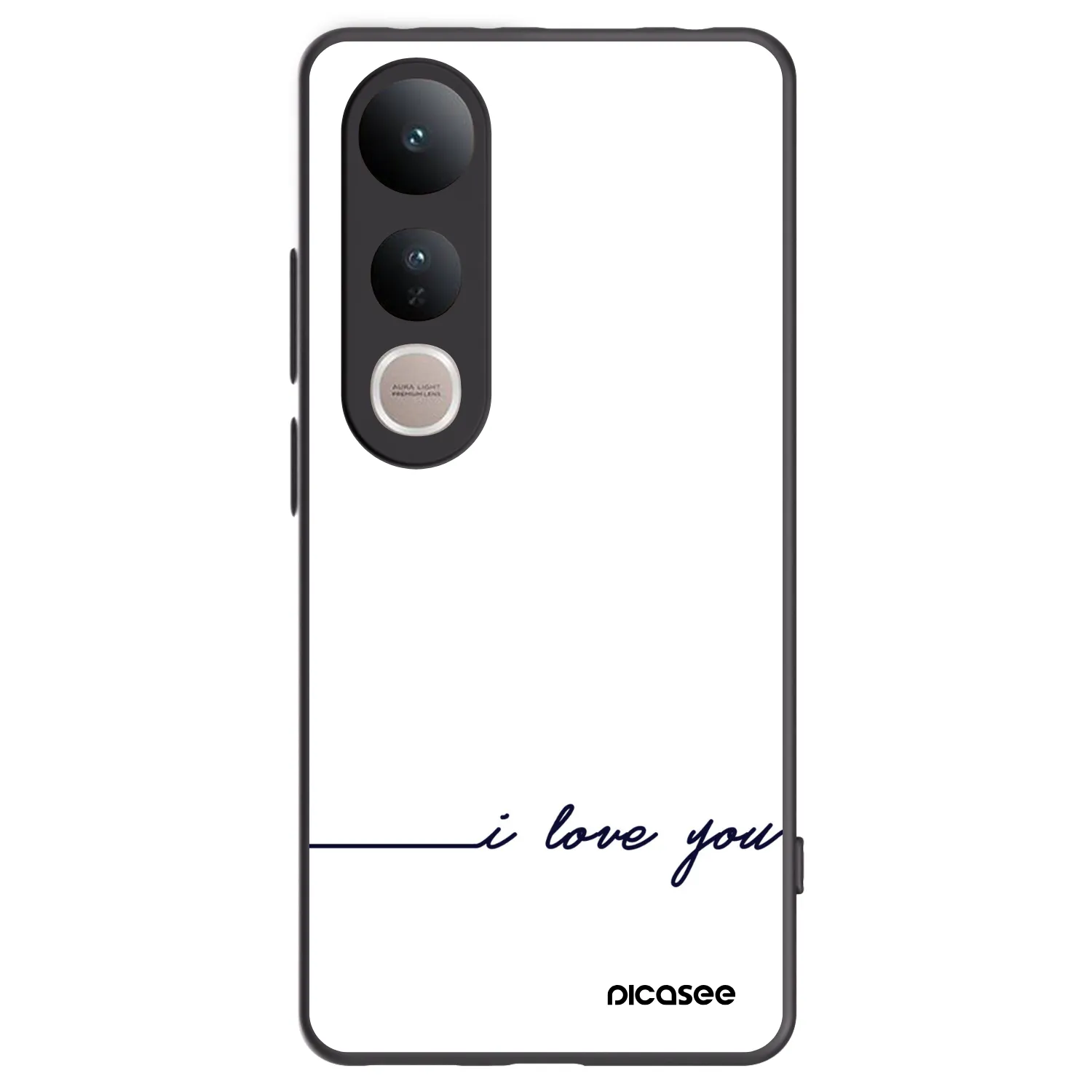 Picasee crna silikonska maskica za Vivo V50 Lite 5G - I love you