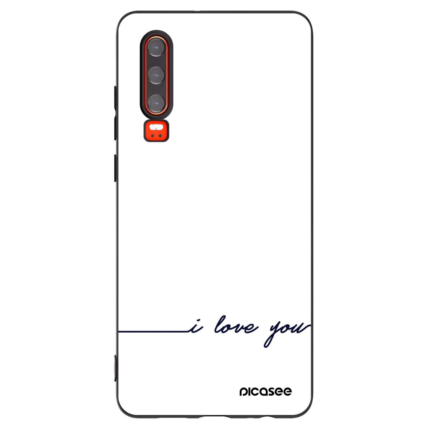 Picasee crna silikonska maskica za Huawei P30 - I love you