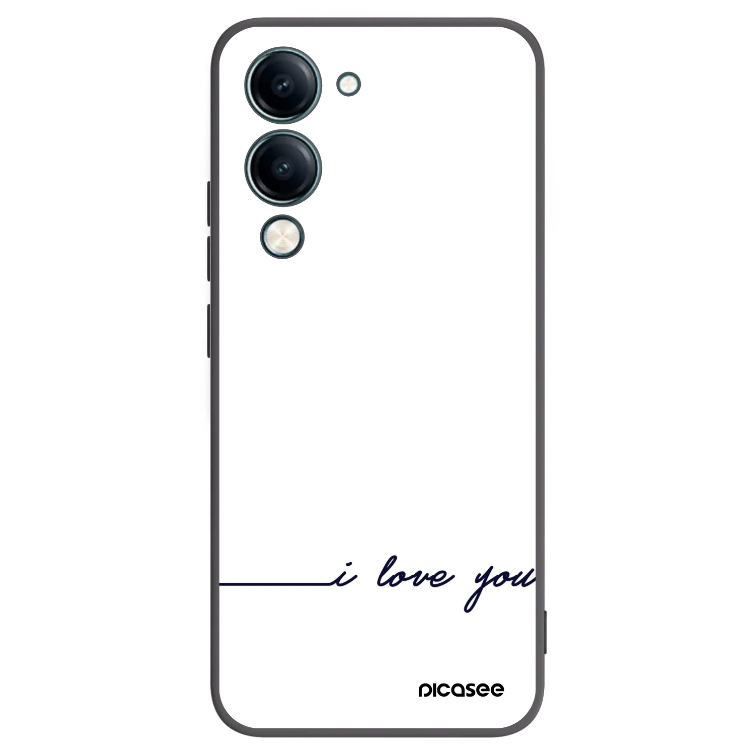 Picasee crna silikonska maskica za Vivo Y29s 5G - I love you