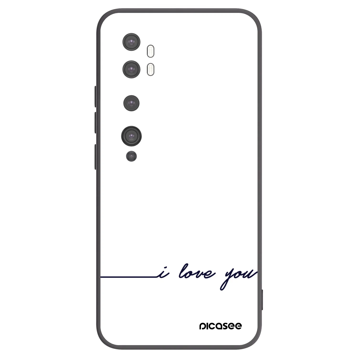 Picasee crna silikonska maskica za Xiaomi Mi Note 10 (Pro) - I love you
