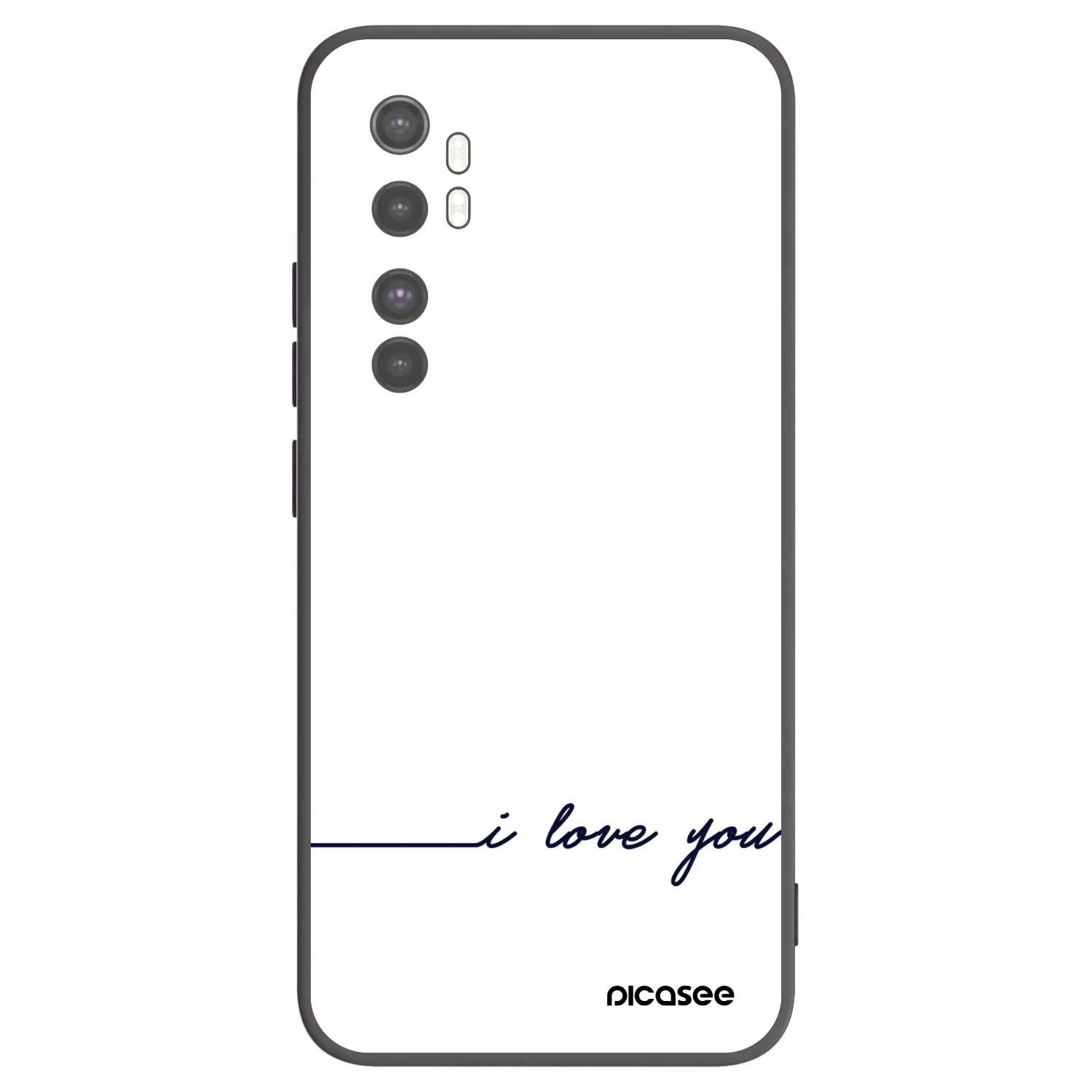 Picasee crna silikonska maskica za Xiaomi Mi Note 10 Lite - I love you