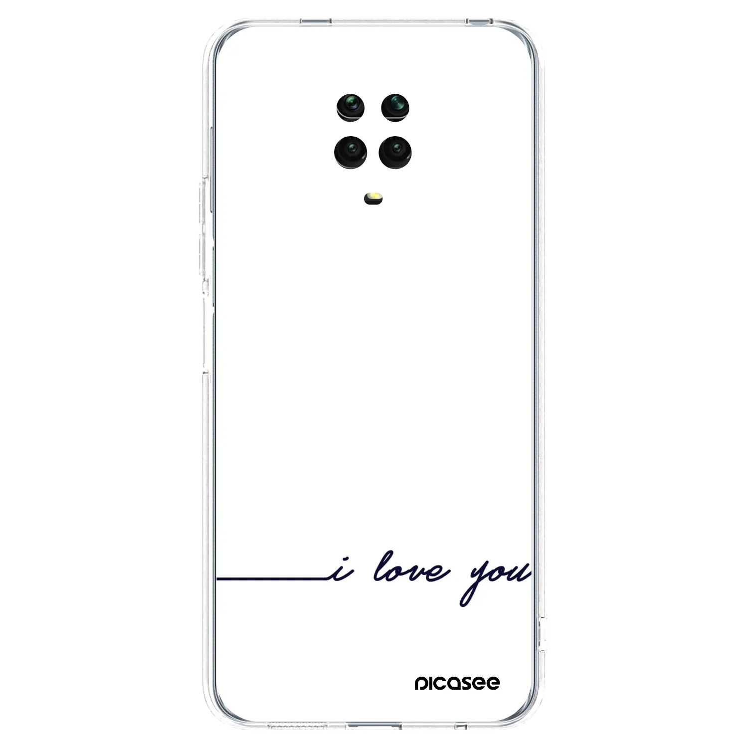 Picasee silikonska prozirna maskica za Xiaomi Redmi Note 9S - I love you