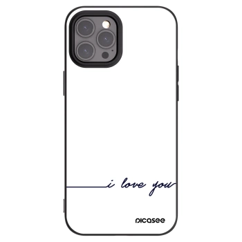 Picasee crna silikonska maskica za Apple iPhone 12 Pro Max - I love you