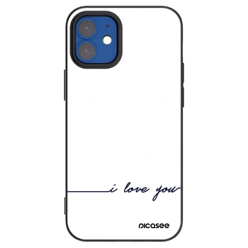 Picasee crna silikonska maskica za Apple iPhone 12 mini - I love you