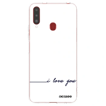 Picasee silikonska prozirna maskica za Samsung Galaxy A20s - I love you