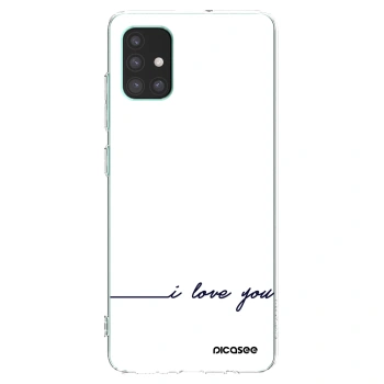 Picasee silikonska prozirna maskica za Samsung Galaxy M51 M515F - I love you