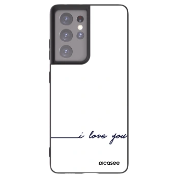 Picasee crna silikonska maskica za Samsung Galaxy S21 Ultra 5G G998B - I love you