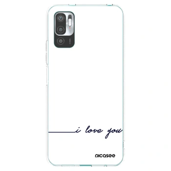 Picasee silikonska prozirna maskica za Xiaomi Redmi Note 10 5G - I love you