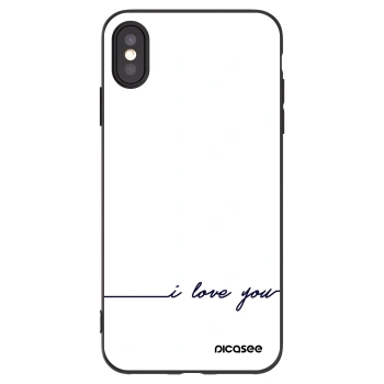 Picasee crna silikonska maskica za Apple iPhone XS Max - I love you