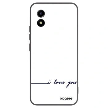 Picasee crna silikonska maskica za Vivo Y01 - I love you