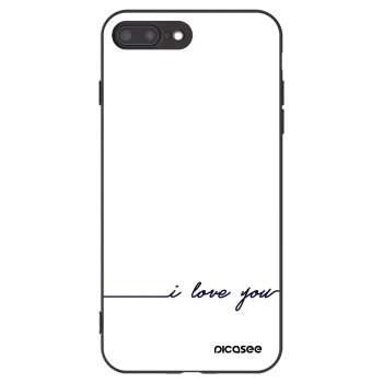 Picasee crna silikonska maskica za Apple iPhone 8 Plus - I love you