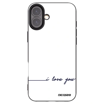 Picasee crna silikonska maskica za Apple iPhone 16 Plus - I love you