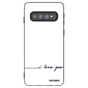 Picasee crna silikonska maskica za Samsung Galaxy S10 G973 - I love you