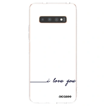 Picasee silikonska prozirna maskica za Samsung Galaxy S10 Plus G975 - I love you