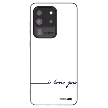 Picasee crna silikonska maskica za Samsung Galaxy S20 Ultra 5G G988F - I love you
