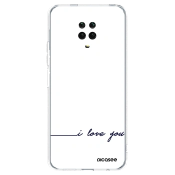 Picasee silikonska prozirna maskica za Xiaomi Redmi Note 9 Pro - I love you