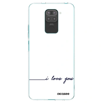 Picasee crna silikonska maskica za Xiaomi Redmi Note 9 - I love you