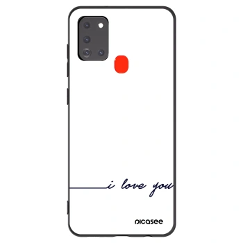 Picasee crna silikonska maskica za Samsung Galaxy A21s - I love you