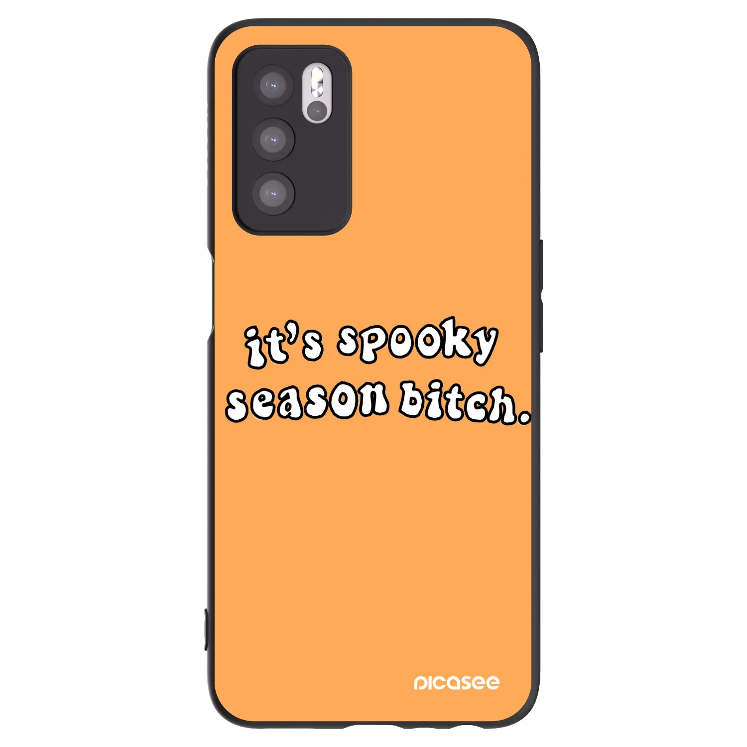 Picasee crna silikonska maskica za OPPO A16s - Spooky season