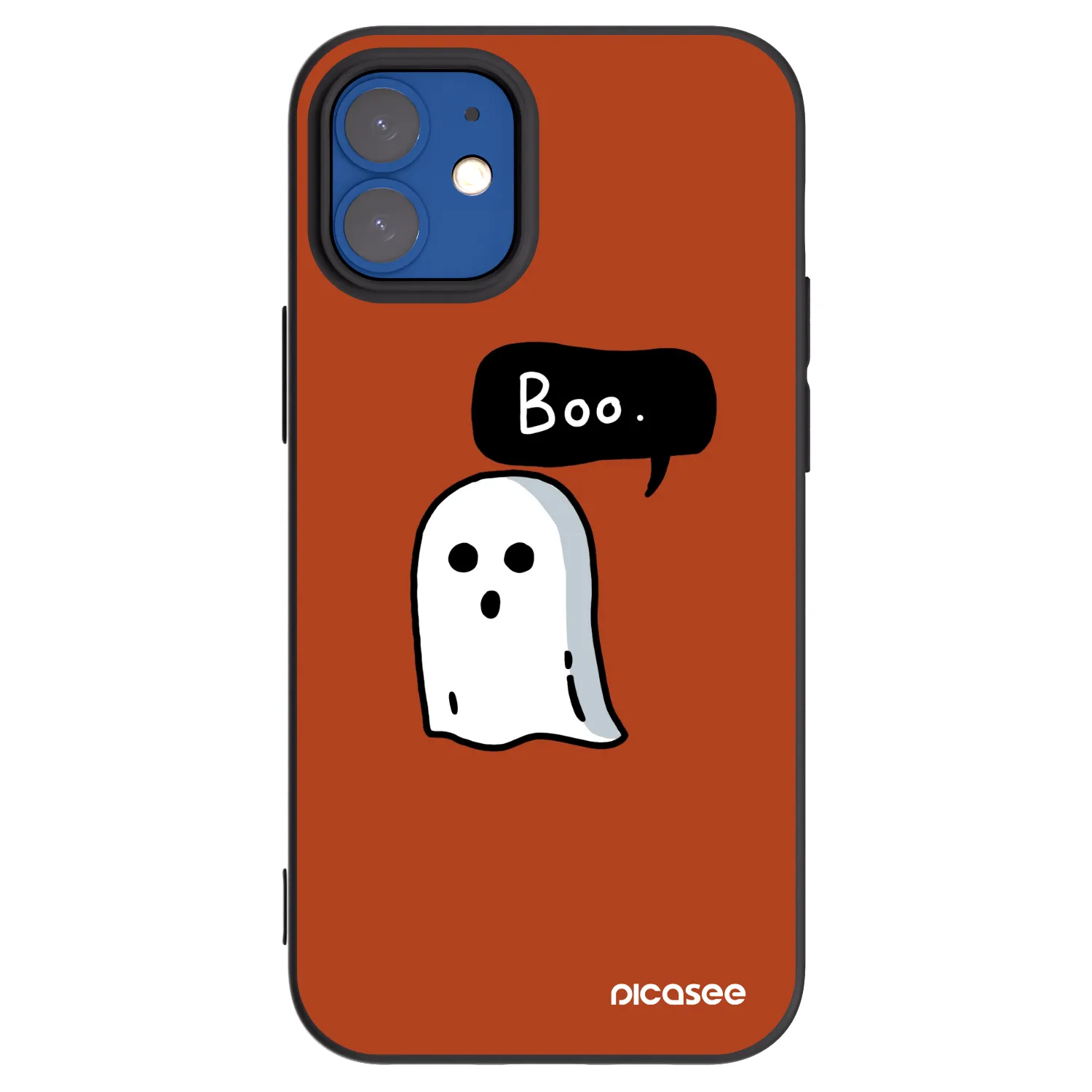 Picasee crna silikonska maskica za Apple iPhone 12 mini - Boo