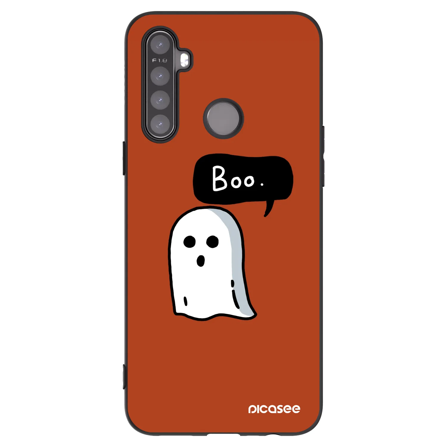 Picasee crna silikonska maskica za Realme 5 - Boo