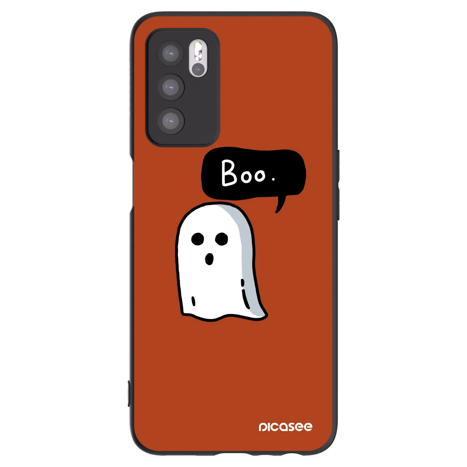Picasee crna silikonska maskica za OPPO A16 - Boo