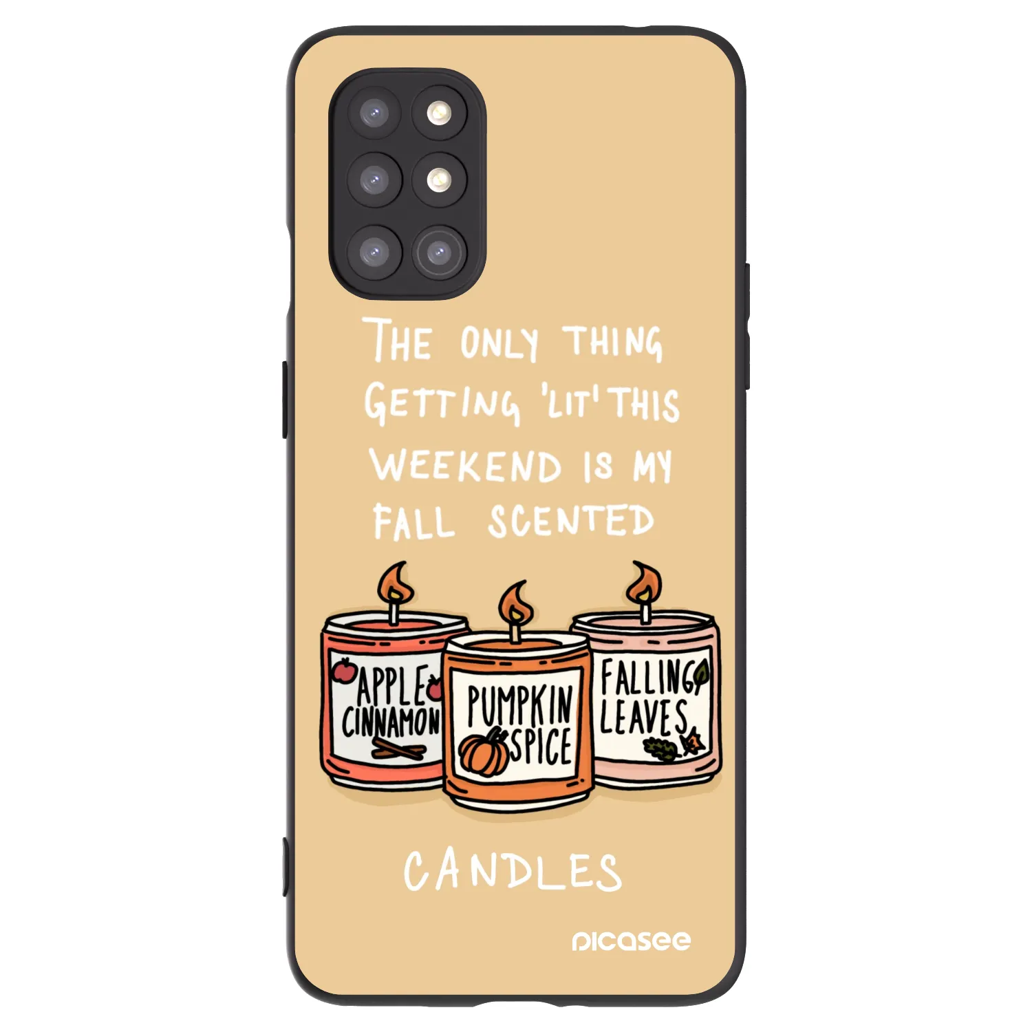 Picasee crna silikonska maskica za OnePlus 8T - Candles
