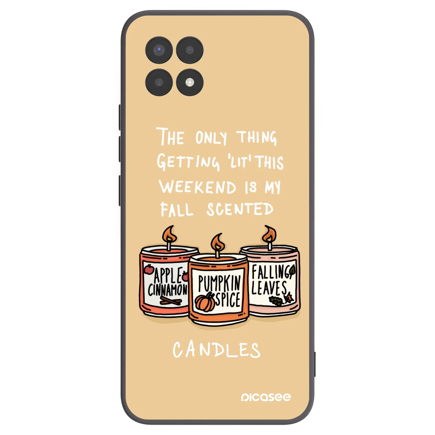 Picasee crna silikonska maskica za Realme 8i - Candles