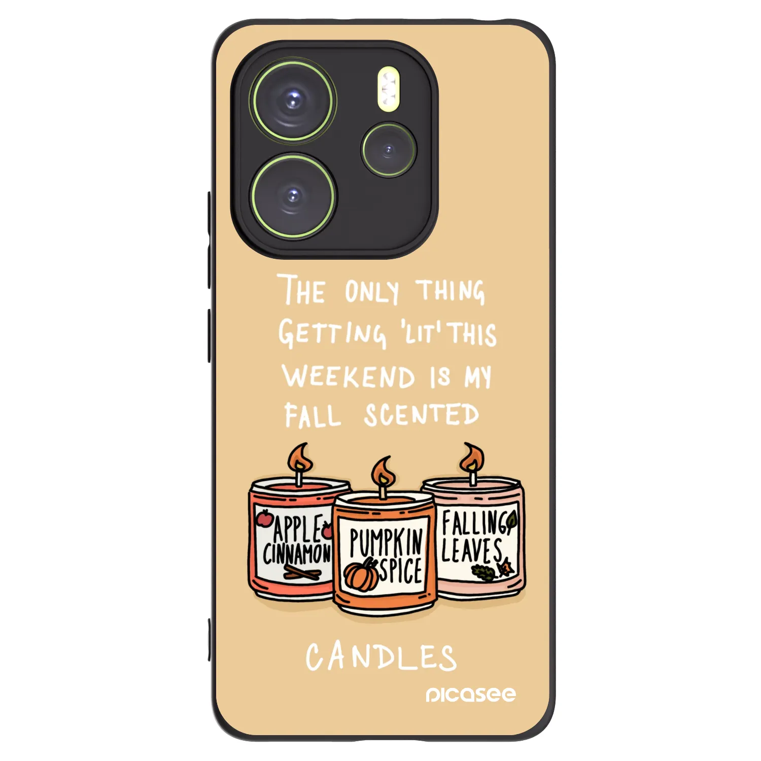 Picasee crna silikonska maskica za Xiaomi Redmi Note 14 4G - Candles