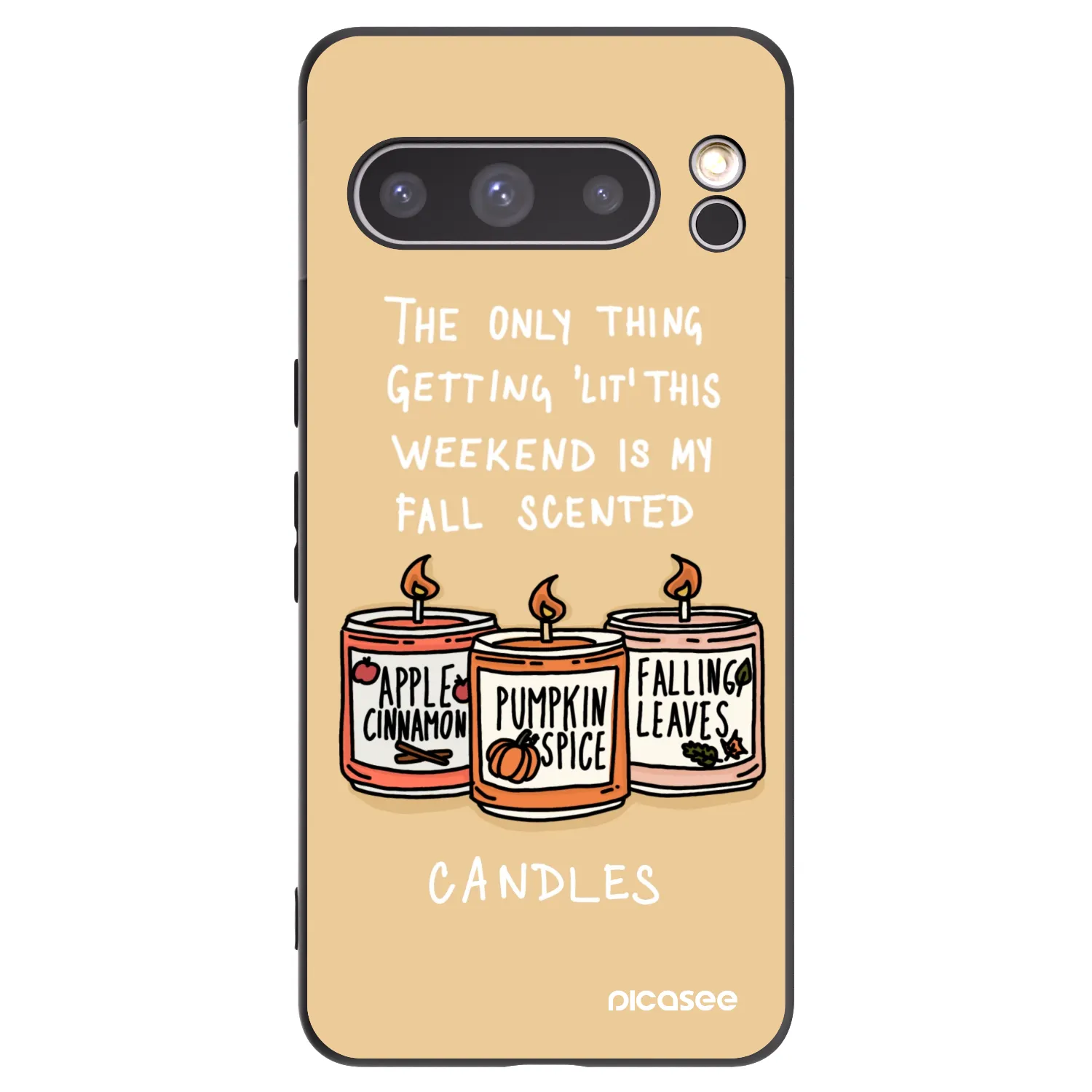 Picasee crna silikonska maskica za Google Pixel 8 Pro - Candles