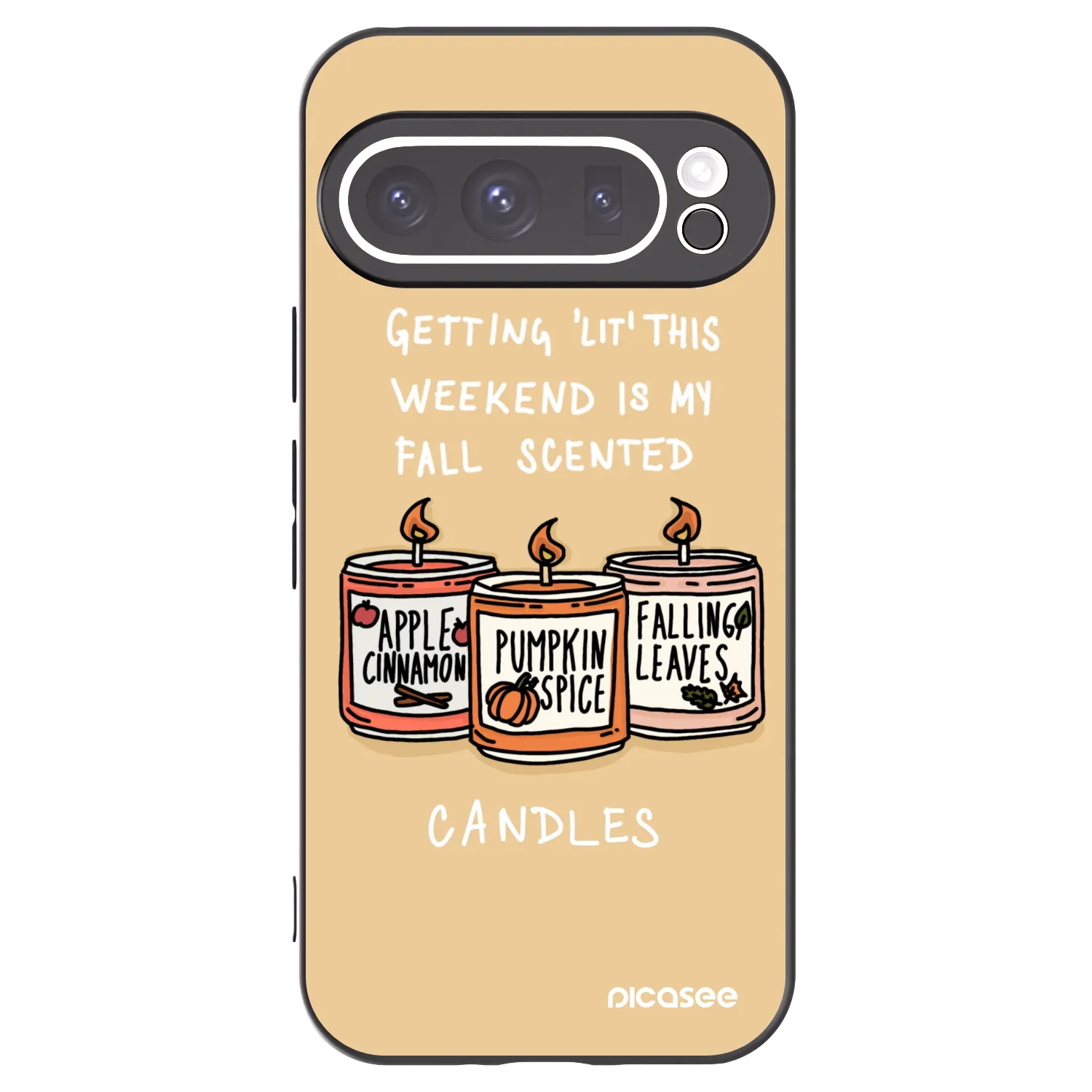 Picasee crna silikonska maskica za Google Pixel 9 Pro - Candles