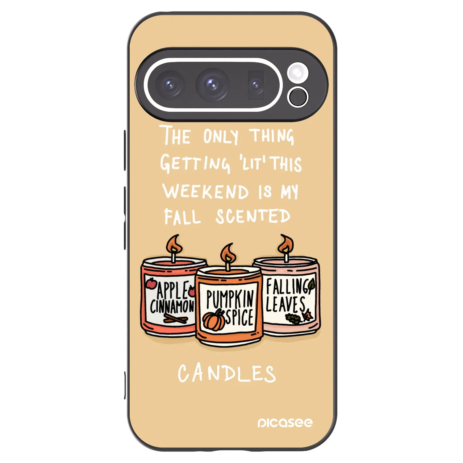 Picasee crna silikonska maskica za Google Pixel 9 Pro XL - Candles