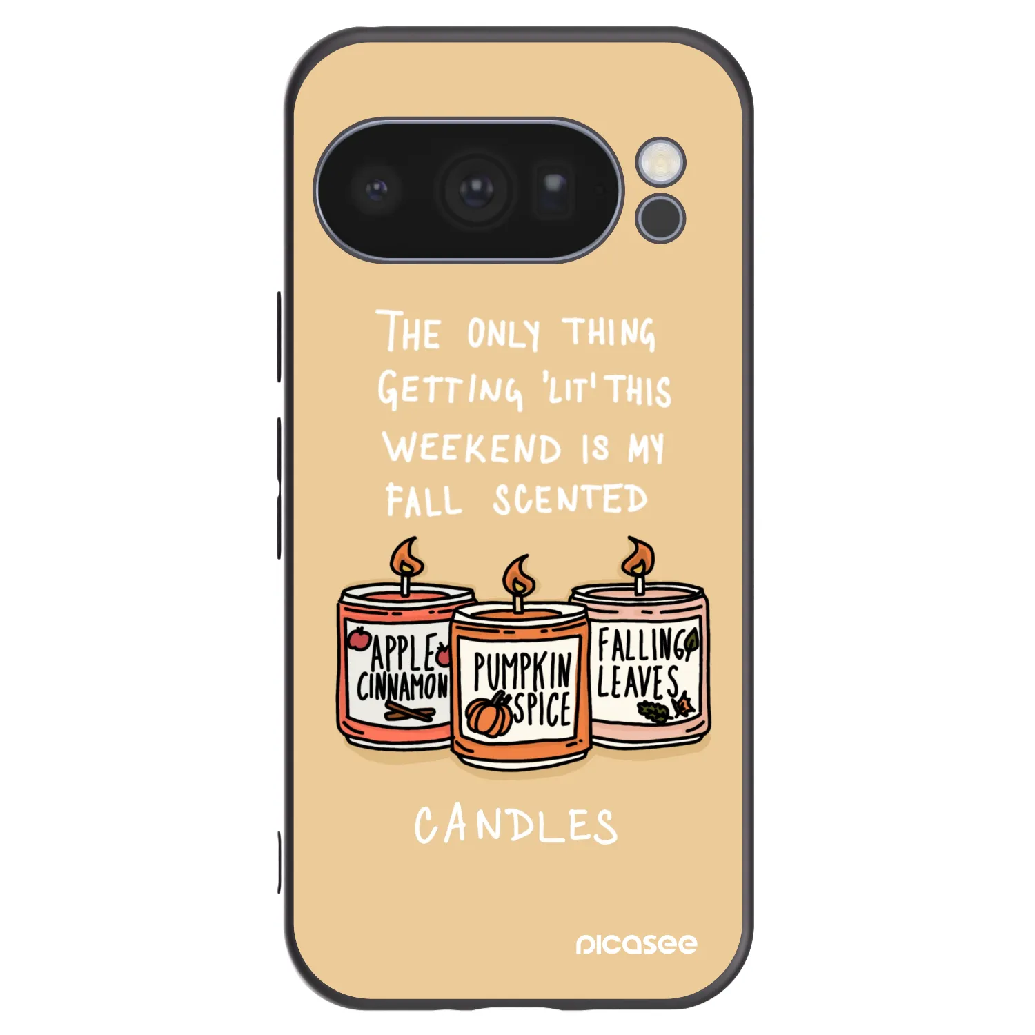 Picasee crna silikonska maskica za Google Pixel 10 Pro - Candles