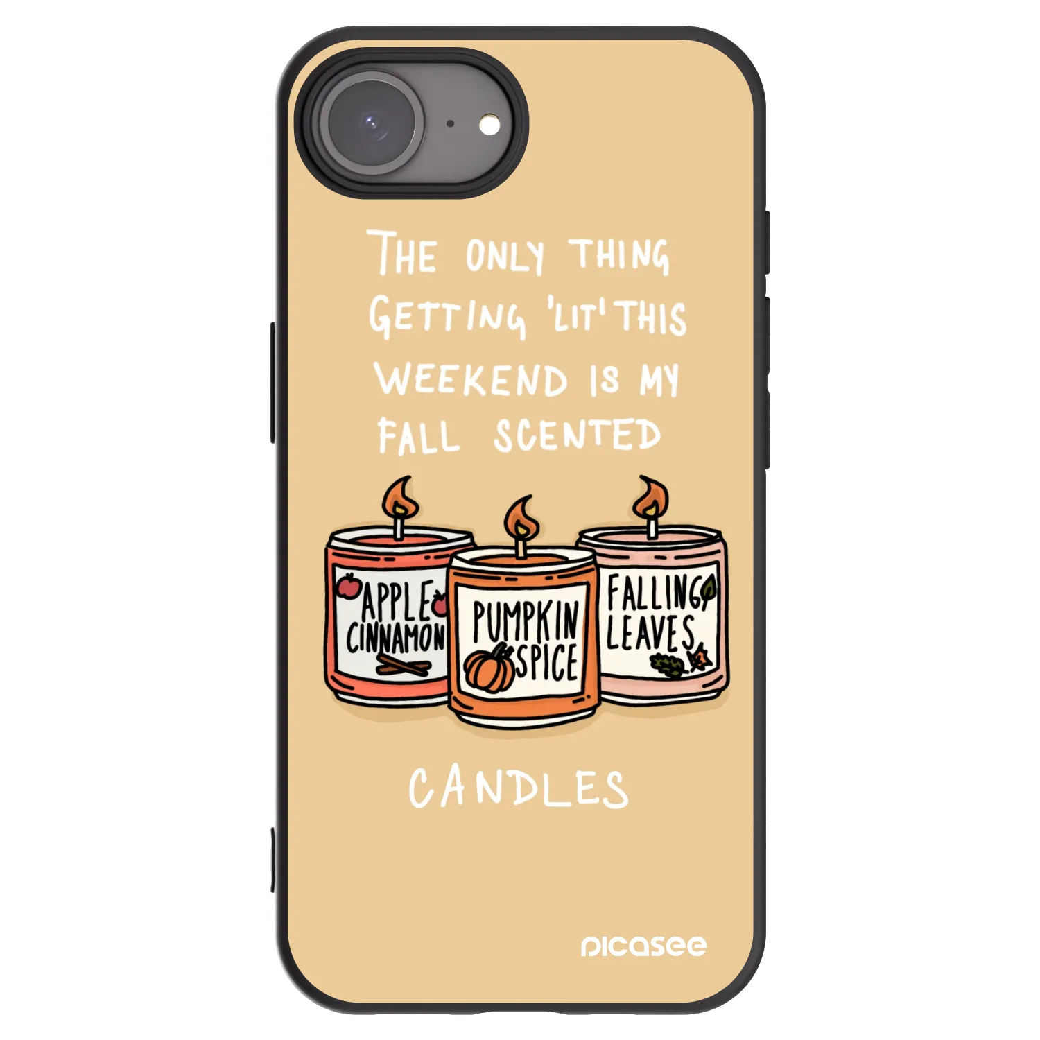 Picasee crna silikonska maskica za Apple iPhone 17e - Candles