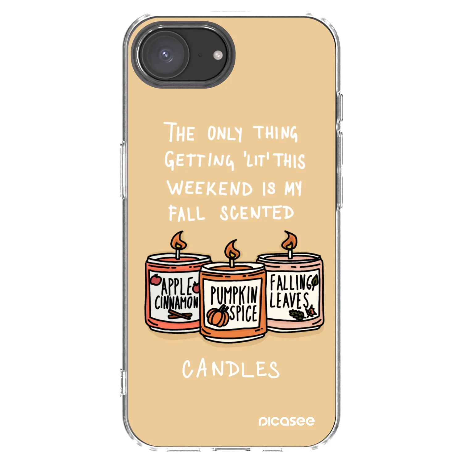 Picasee silikonska prozirna maskica za Apple iPhone 17e - Candles