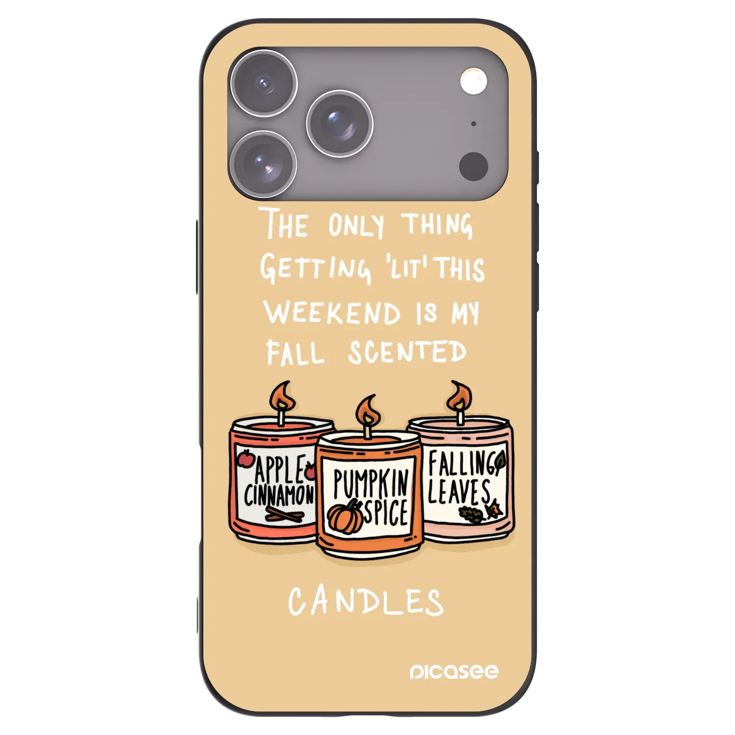 Picasee crna silikonska maskica za Apple iPhone 18 Pro Max - Candles